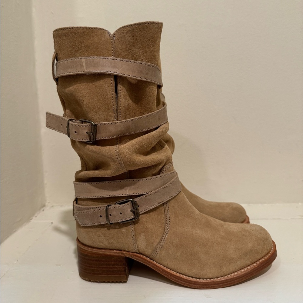 NWOT Juicy Couture suede leather boots tan 8 - Picture 3 of 8